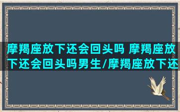 摩羯座放下还会回头吗 摩羯座放下还会回头吗男生/摩羯座放下还会回头吗 摩羯座放下还会回头吗男生-我的网站